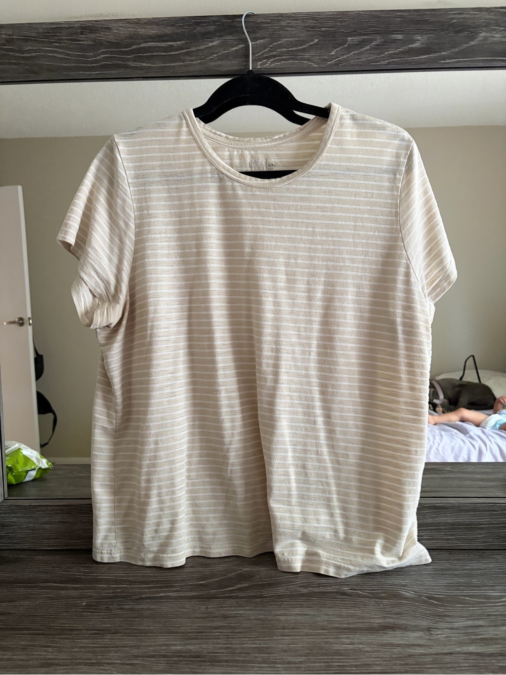 Cream & White Striped Shirt